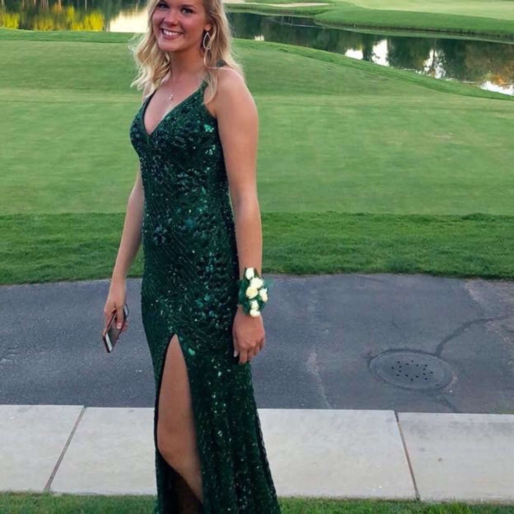 Jovani green prom dress